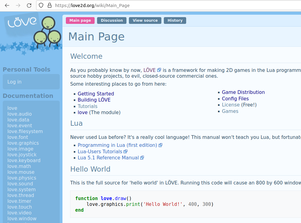 screenshot: love2d.org